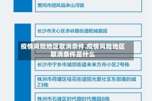 疫情风险地区取消条件.疫情风险地区取消条件是什么