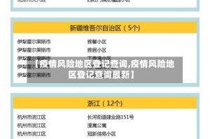 【疫情风险地区登记查询,疫情风险地区登记查询最新】