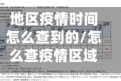地区疫情时间怎么查到的/怎么查疫情区域分布