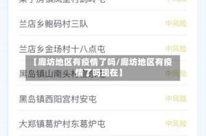 【廊坊地区有疫情了吗/廊坊地区有疫情了吗现在】