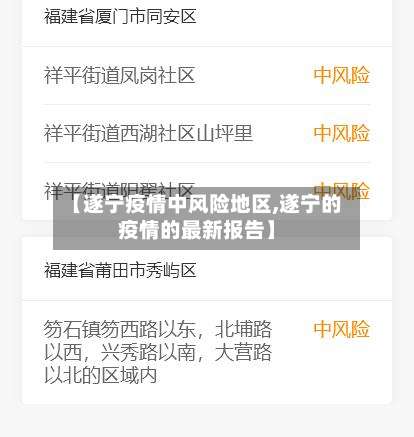 【遂宁疫情中风险地区,遂宁的疫情的最新报告】-第1张图片