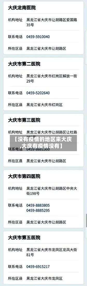 【没有疫情的地区来大庆,大庆有疫情没有】-第2张图片
