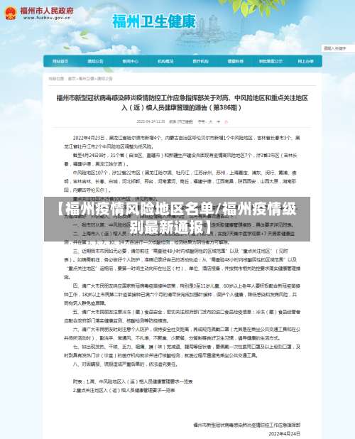 【福州疫情风险地区名单/福州疫情级别最新通报】-第2张图片
