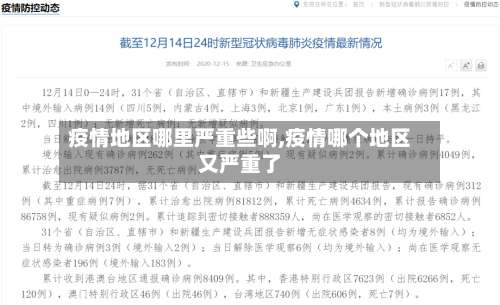 疫情地区哪里严重些啊,疫情哪个地区又严重了-第1张图片