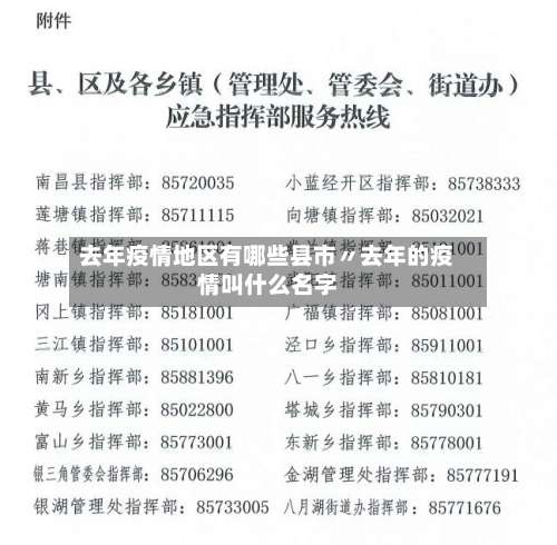 去年疫情地区有哪些县市〃去年的疫情叫什么名字-第1张图片