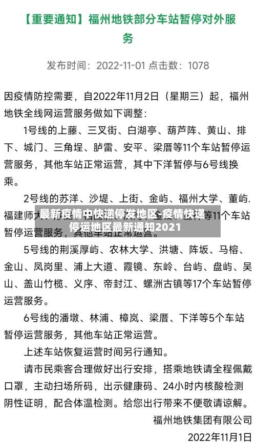 最新疫情中快递停发地区-疫情快递停运地区最新通知2021-第1张图片